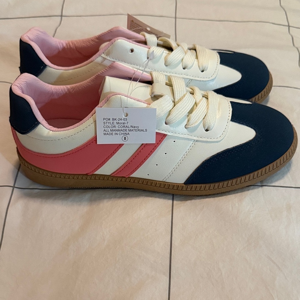 La Sheehah Navy and Pink Sneakers Size 8 - Picture 3 of 6